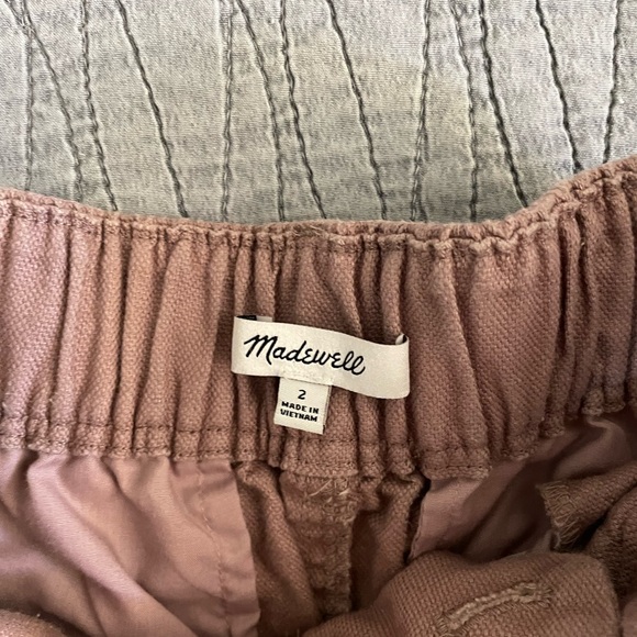 Madewell Cotton Linen Pleated Wide Leg Mauve Pants Size S (2) - Picture 8 of 12